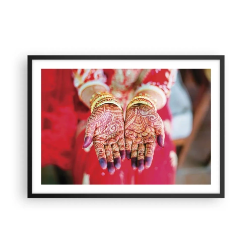 Pôster com moldura preta - Pronto para alcançar a felicidade - 70x50 cm