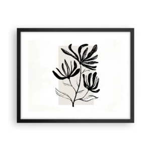 Pôster com moldura preta - Esboço para o herbário - 50x40 cm