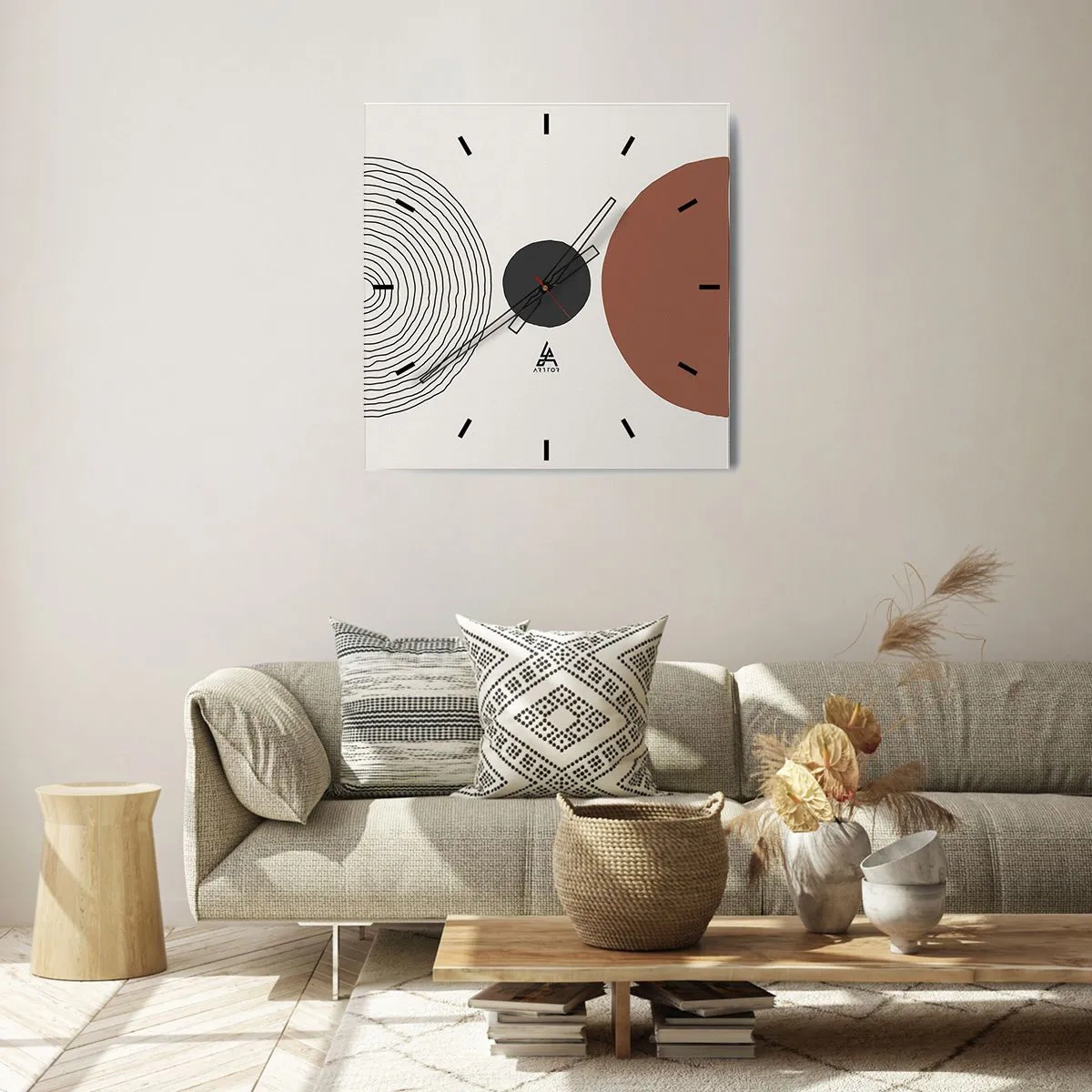 Relógio de parede - Relógio em vidro - Em destaque - 30x30 cm