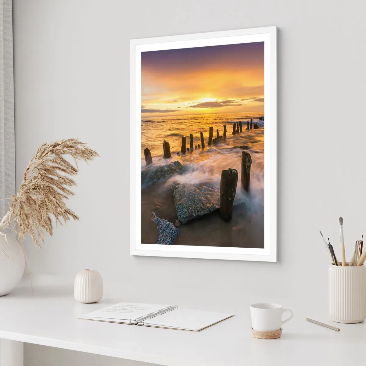 Pôster em moldura branca - A beleza crua do Mar Báltico - 50x70 cm