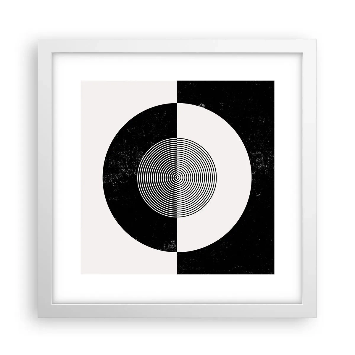 Pôster em moldura branca - Harmonia a preto e branco - 30x30 cm