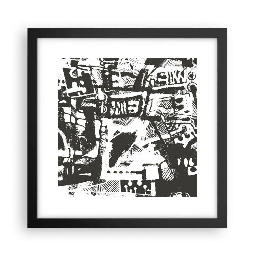 Pôster com moldura preta - Ordem ou caos? - 30x30 cm