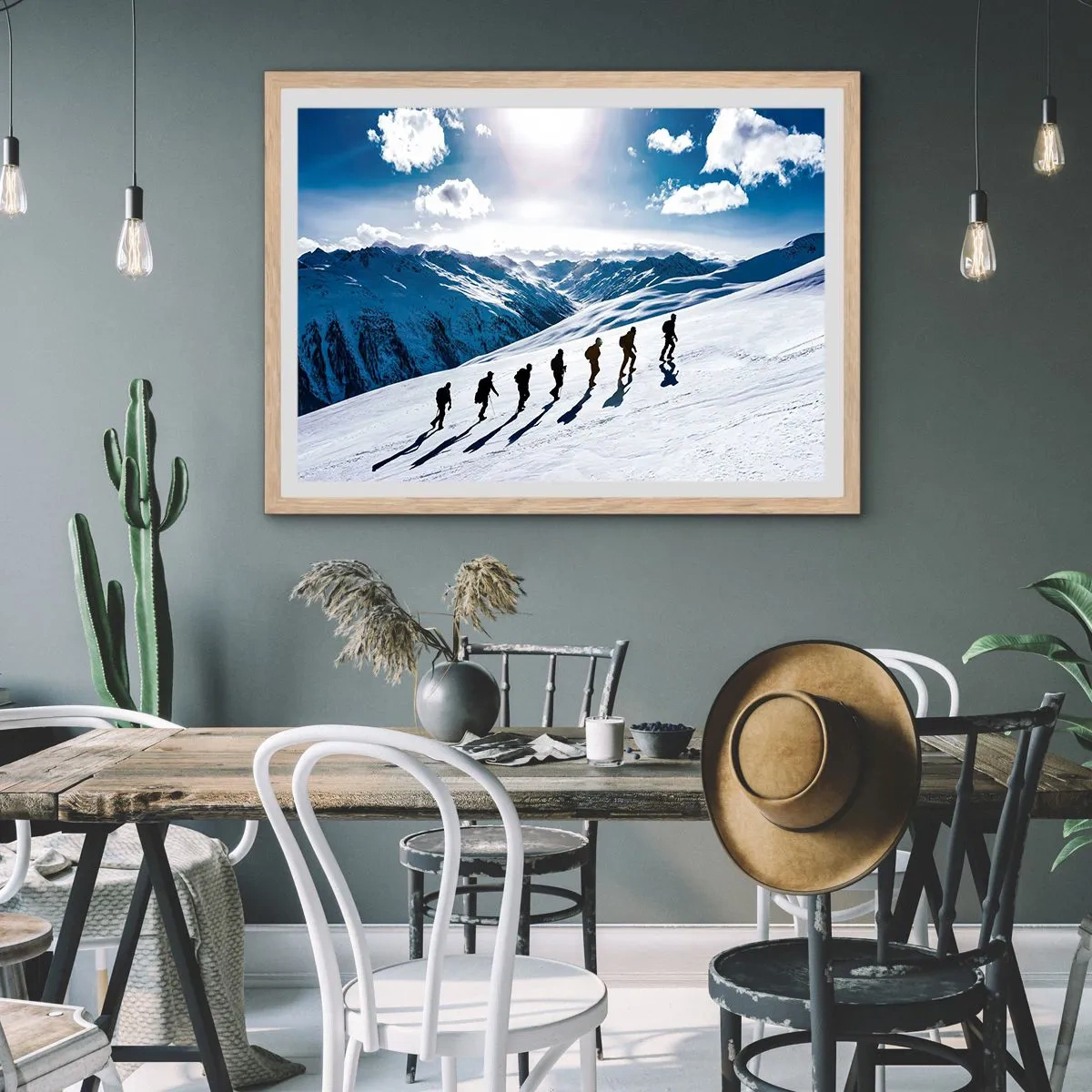 Pôster com moldura de carvalho claro - A equipa vencedora - 100x70 cm