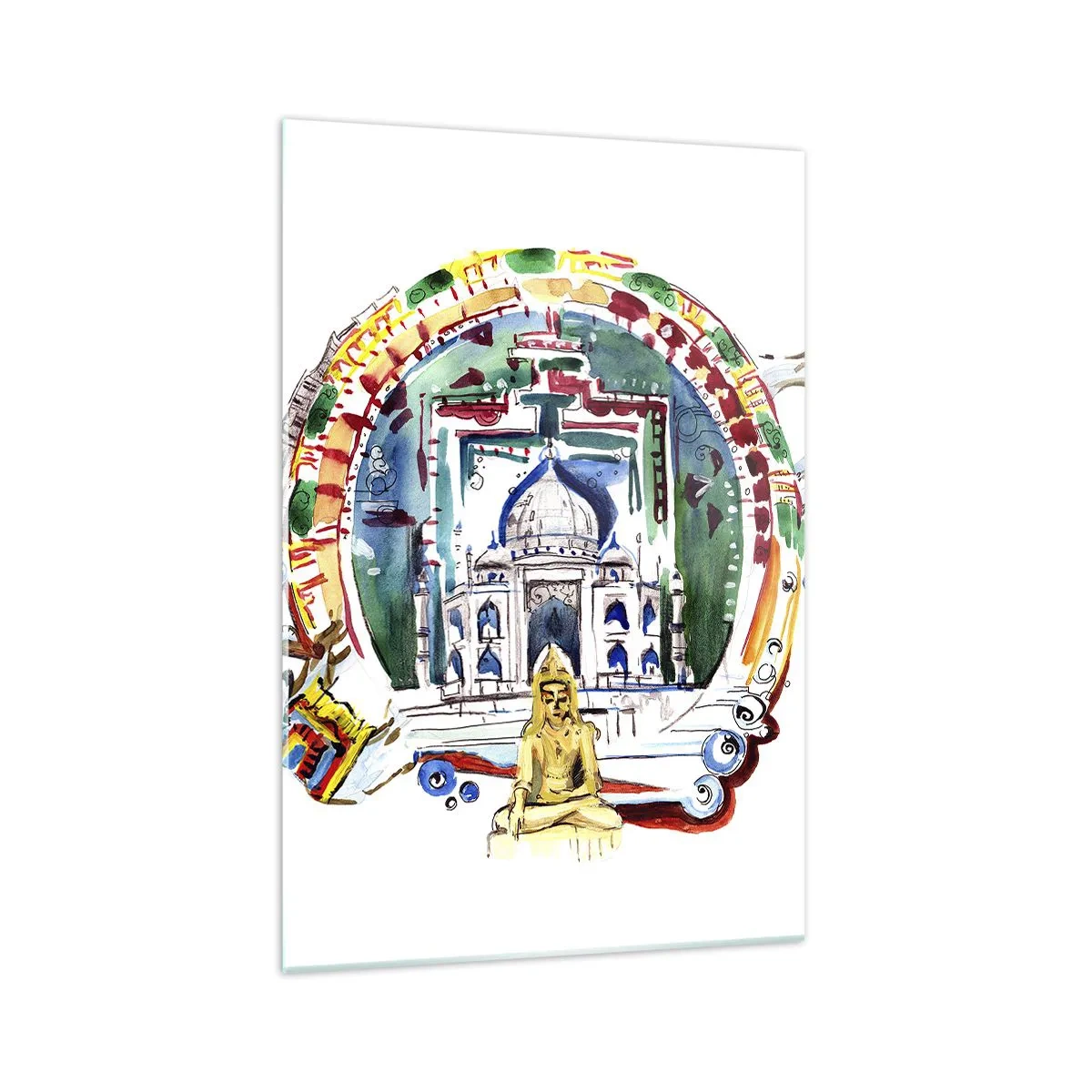 Quadro em vidro - O equilíbrio hindu do mundo - 70x100 cm