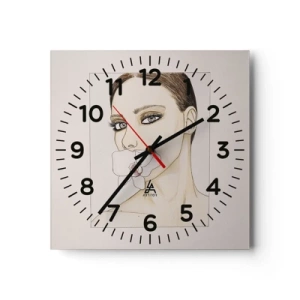 Relógio de parede - Relógio em vidro - Símbolo de elegância e beleza - 40x40 cm