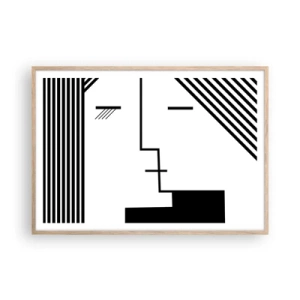Pôster com moldura de carvalho claro - Apenas um beijo - 100x70 cm