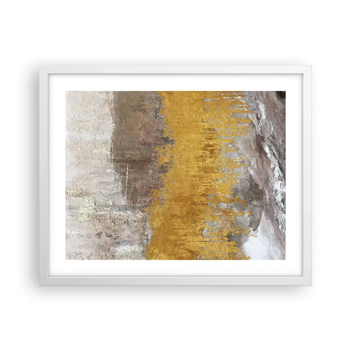 Pôster em moldura branca - Uma explosão dourada - 50x40 cm