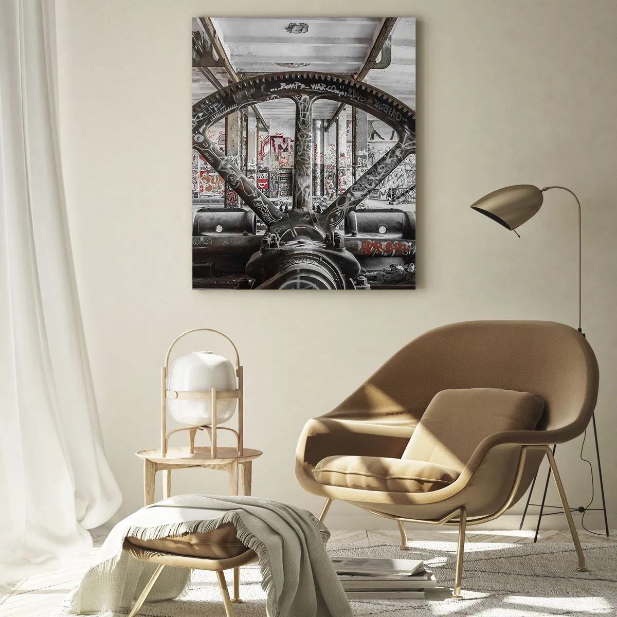 Quadro em vidro - A vida secreta da fábrica - 80x120 cm