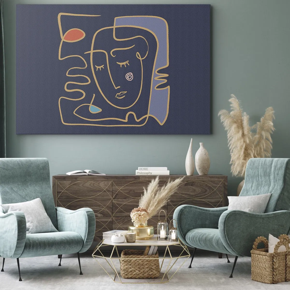 Quadro em tela - Nos pensamentos - 70x50 cm