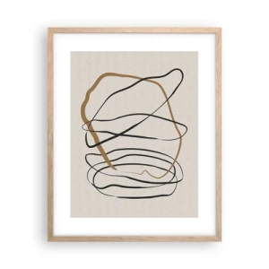 Pôster com moldura de carvalho claro - Composição – dança em loop - 40x50 cm