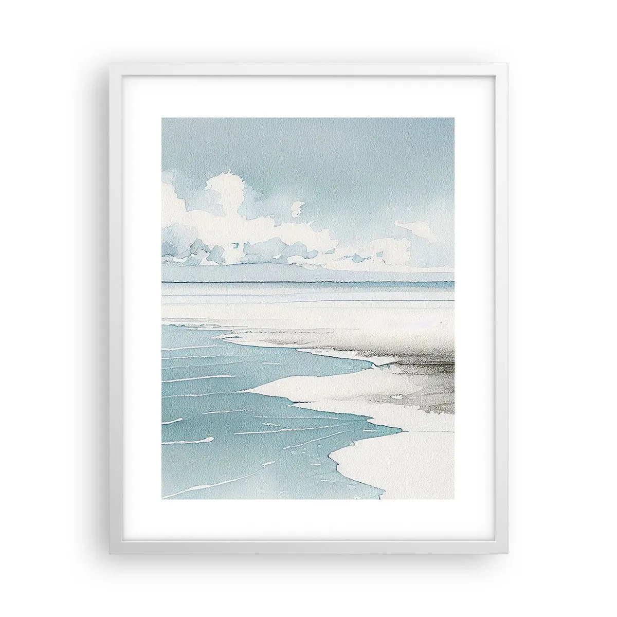 Pôster em moldura branca - Maré suave - 40x50 cm