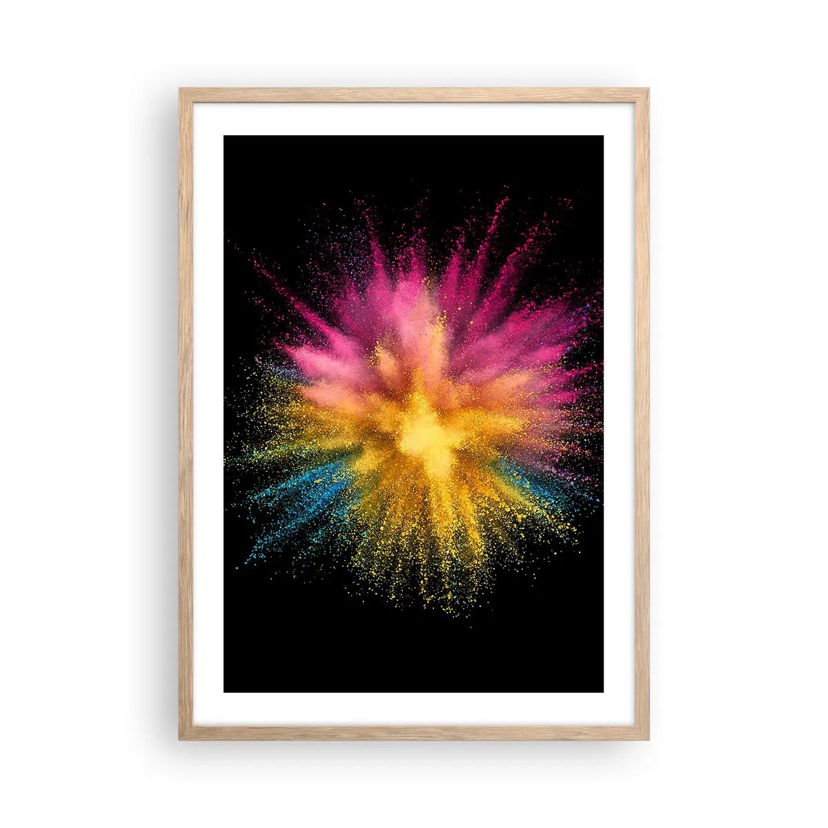 Pôster com moldura de carvalho claro - O nascimento das cores  - 50x70 cm