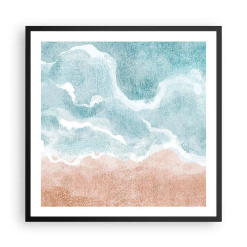 Pôster com moldura preta - Abstração de nuvem - 60x60 cm
