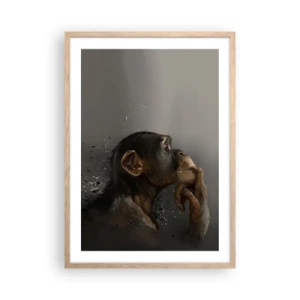 Pôster com moldura de carvalho claro - Certamente um pensador - 50x70 cm
