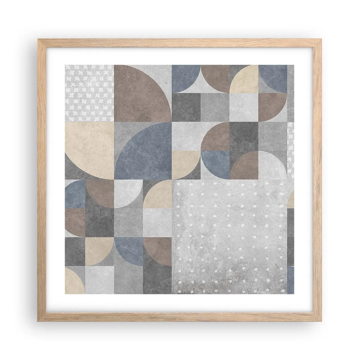 Pôster com moldura de carvalho claro - Fantasia cerâmica - 50x50 cm