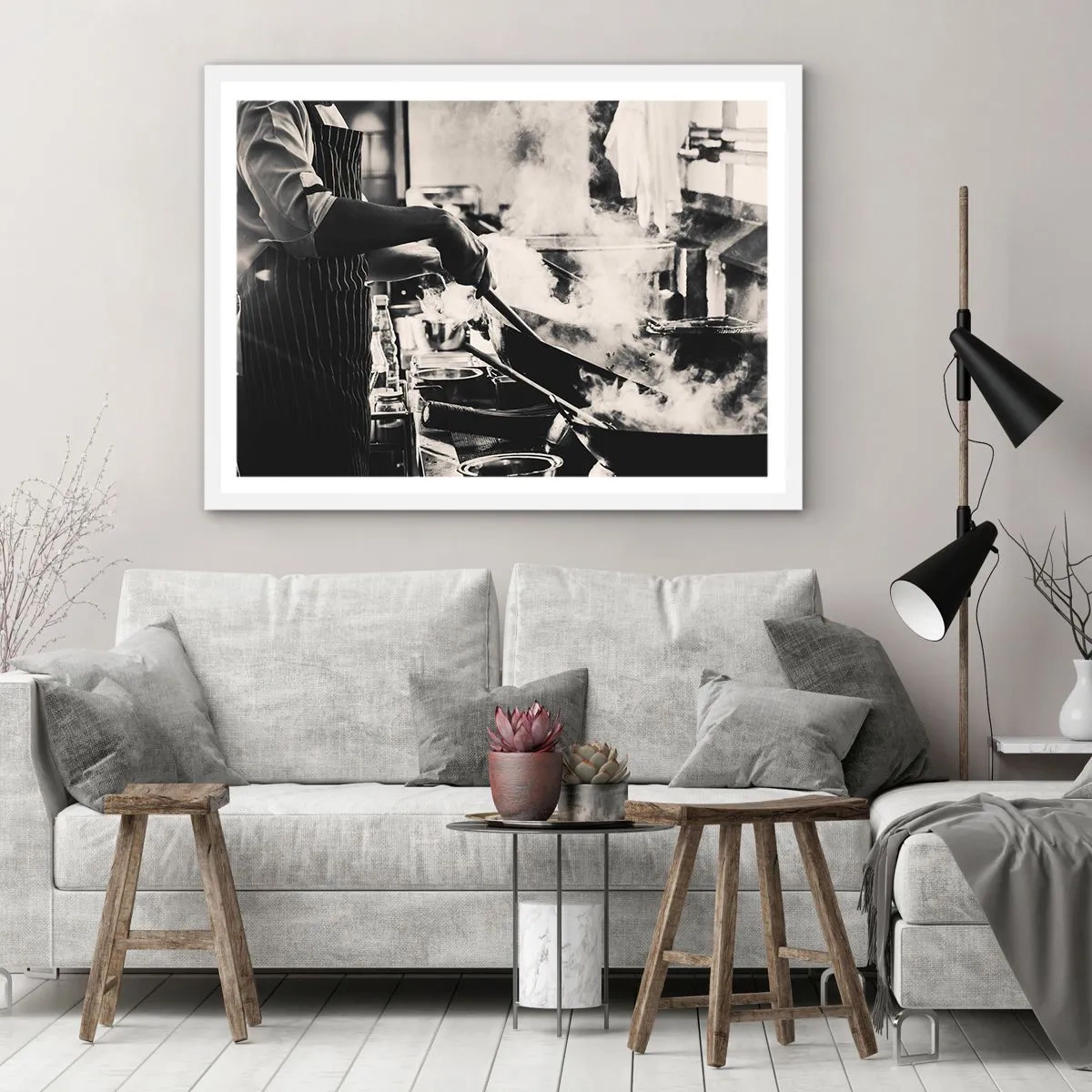 Pôster em moldura branca - Alquimia de sabores - 40x30 cm