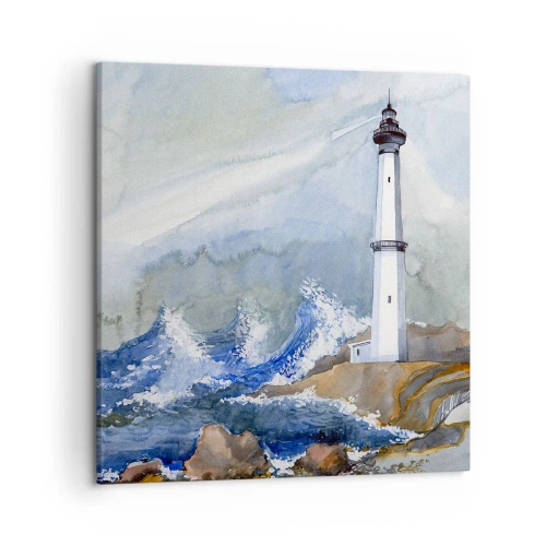 Quadro em tela - Contra as trevas e a tempestade - 50x50 cm