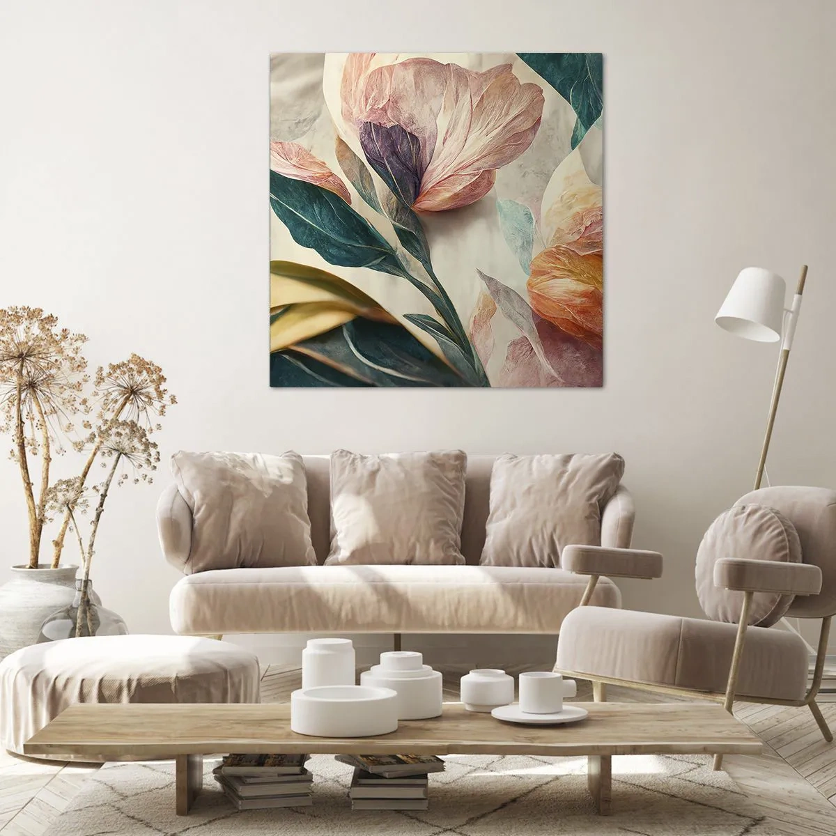 Quadro em tela - Flores das ilhas do sul - 30x30 cm