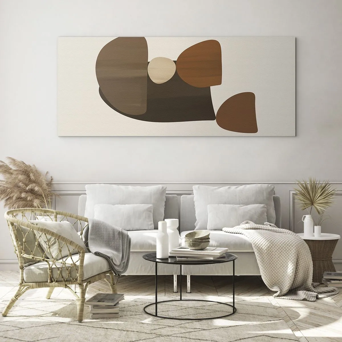 Quadro em vidro - Composição em bronze - 120x50 cm