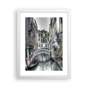 Pôster em moldura branca - Há séculos em devaneio silencioso - 30x40 cm