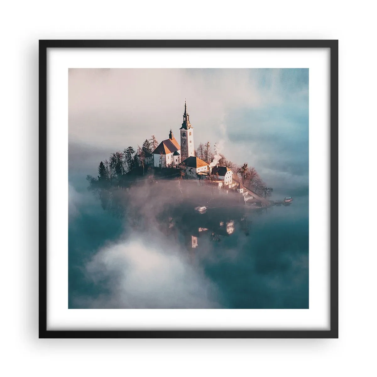 Pôster com moldura preta - A ilha dos Sonhos - 50x50 cm