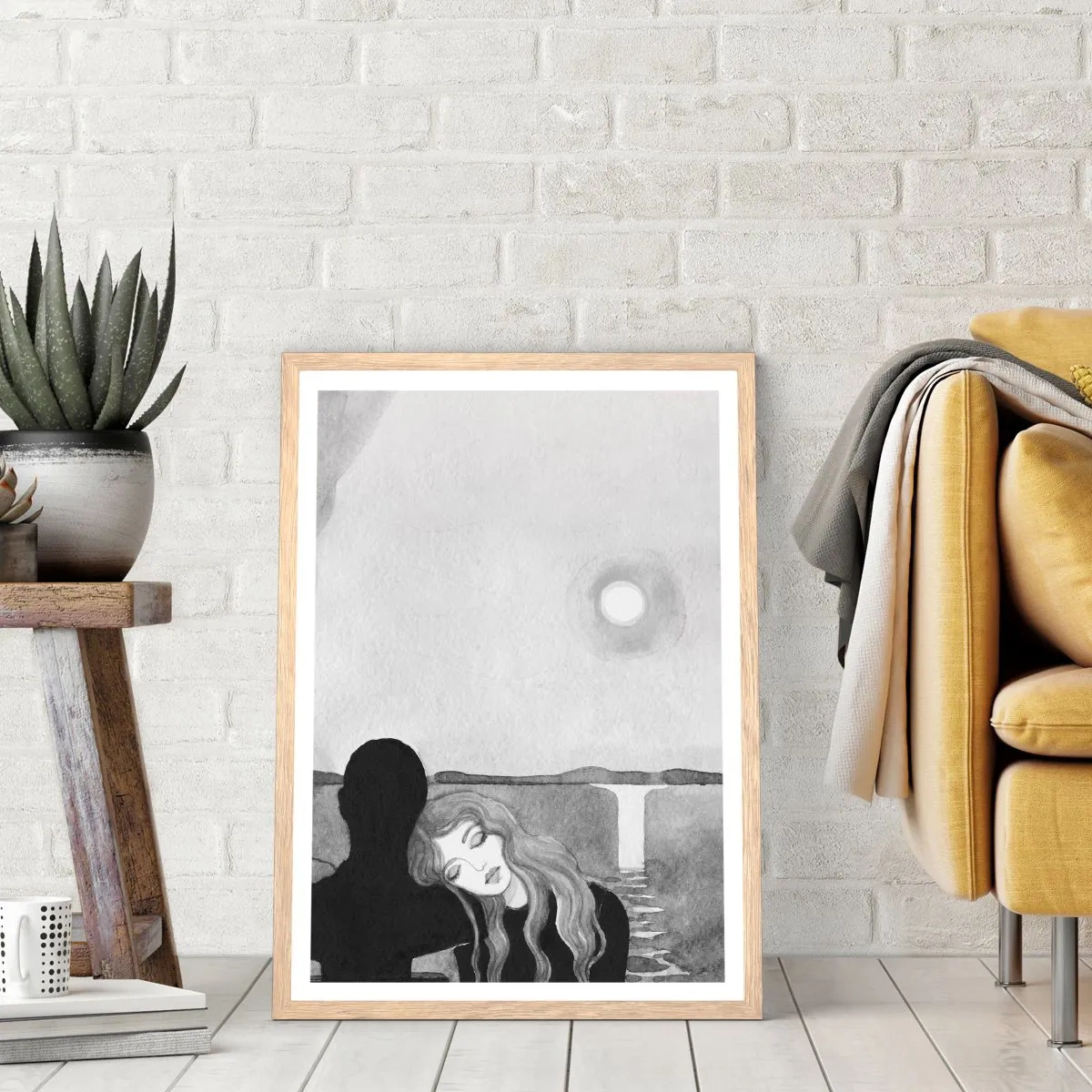 Pôster com moldura de carvalho claro - Sempre misteriosa - 40x50 cm