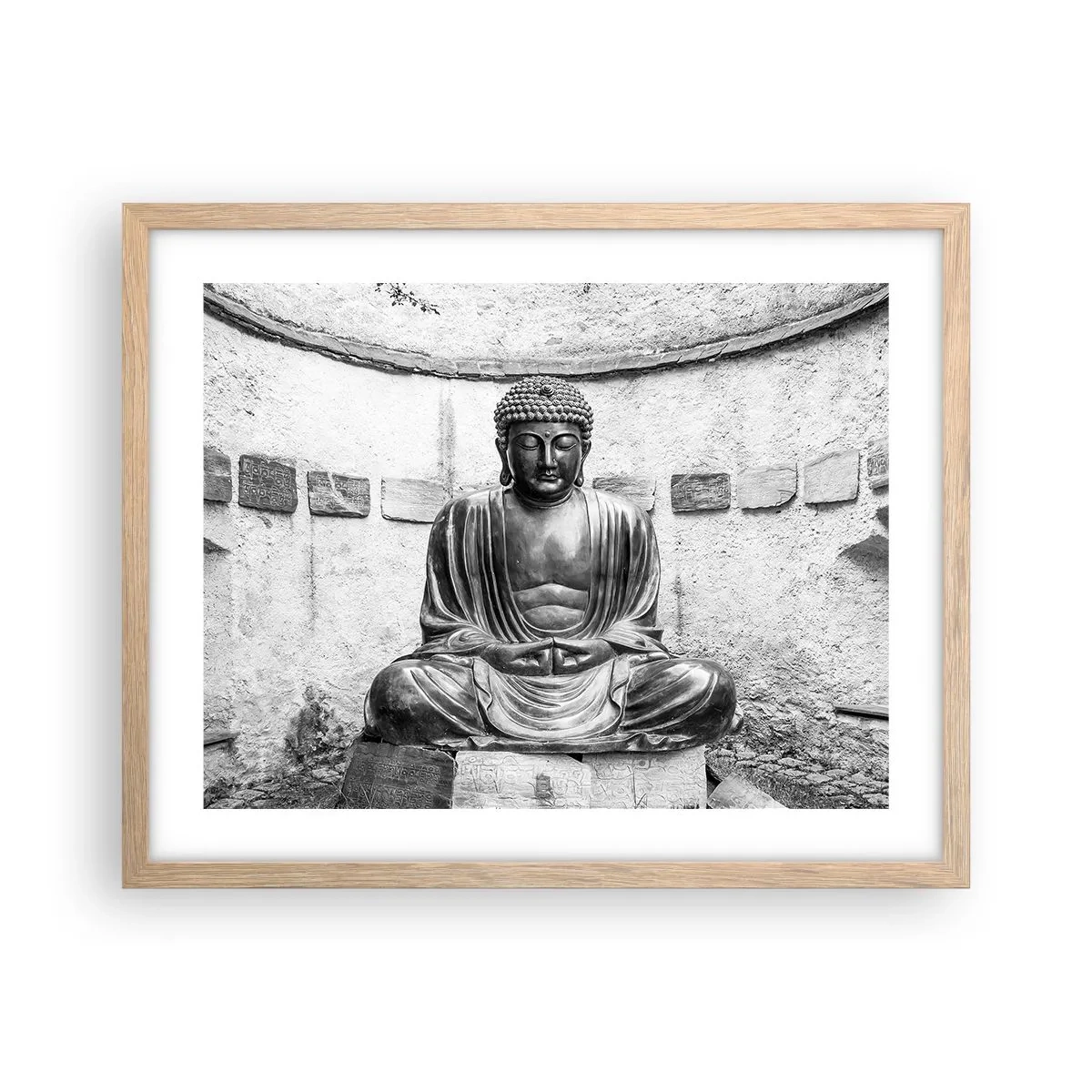 Pôster com moldura de carvalho claro - Na fonte da paz - 50x40 cm