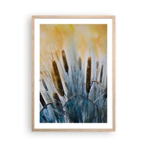 Pôster com moldura de carvalho claro - O frio da água, o calor do sol - 50x70 cm