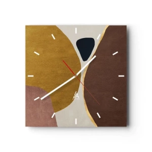 Relógio de parede - Relógio em vidro - Abstração – um lugar no espaço - 30x30 cm