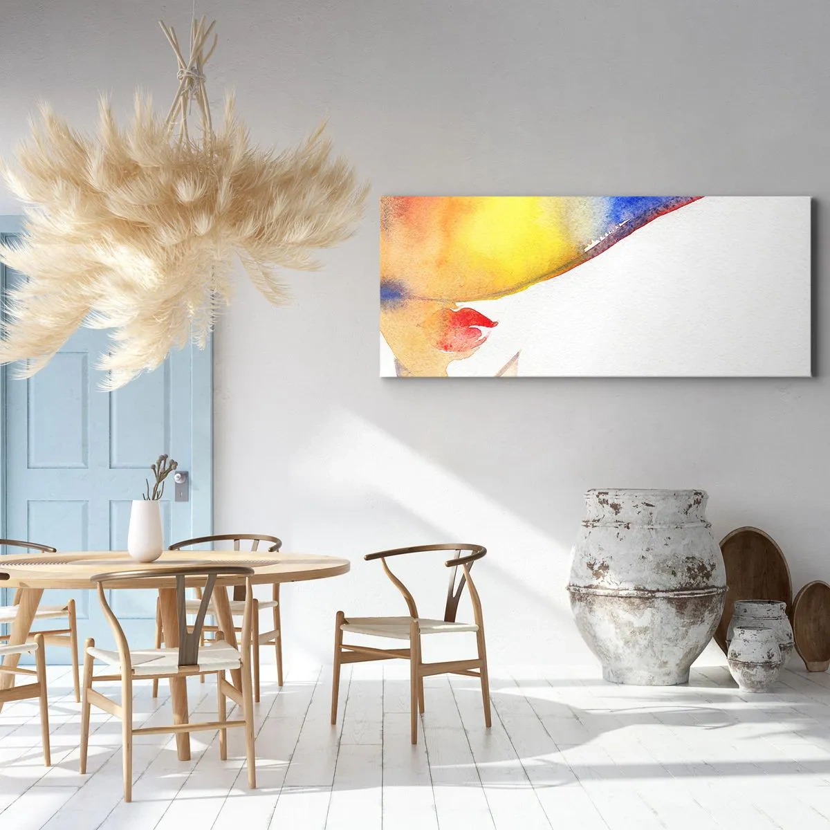 Quadro em tela - Retrato de uma dama    - 120x50 cm