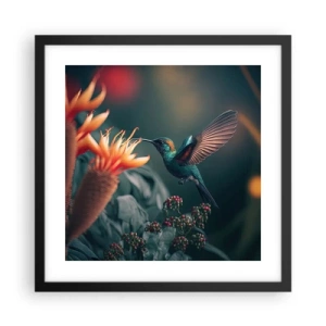 Pôster com moldura preta - Uma vida verdadeiramente colorida - 40x40 cm