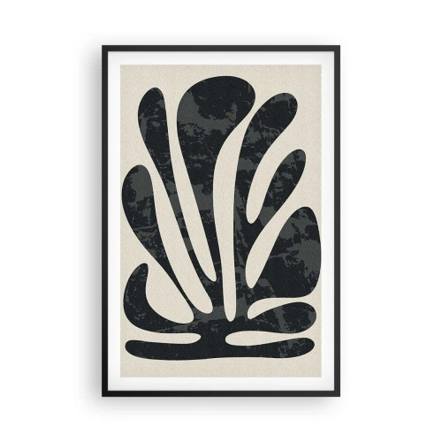 Pôster com moldura preta - Abstração com vários dedos - 61x91 cm