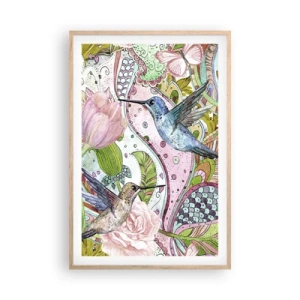 Pôster com moldura de carvalho claro - Emaranhados em trepadeiras - 61x91 cm