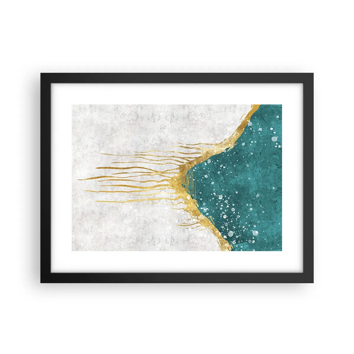 Pôster com moldura preta - Maré Dourada - 40x30 cm