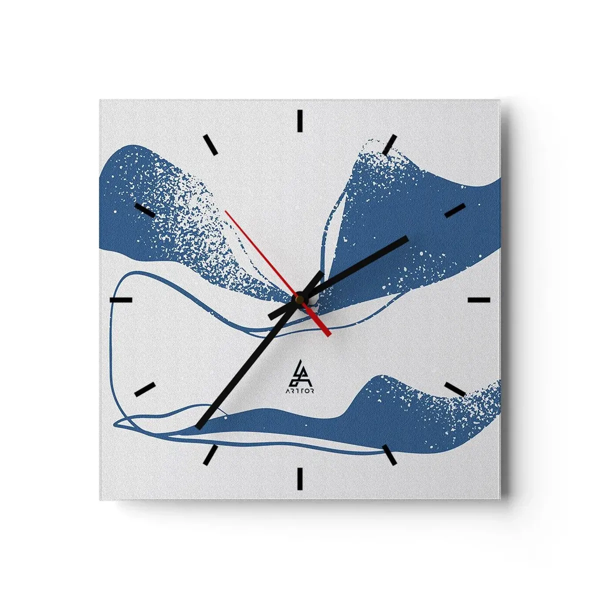 Relógio de parede - Relógio em vidro - Abstração alada - 30x30 cm