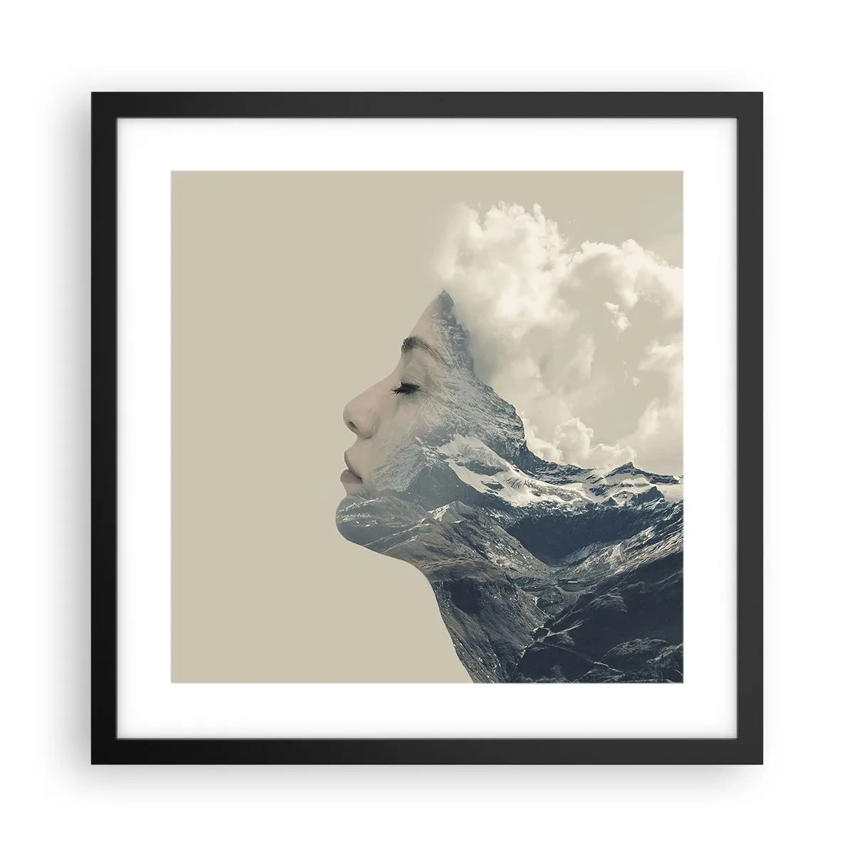 Pôster com moldura preta - A beleza dos elementos da natureza - 40x40 cm