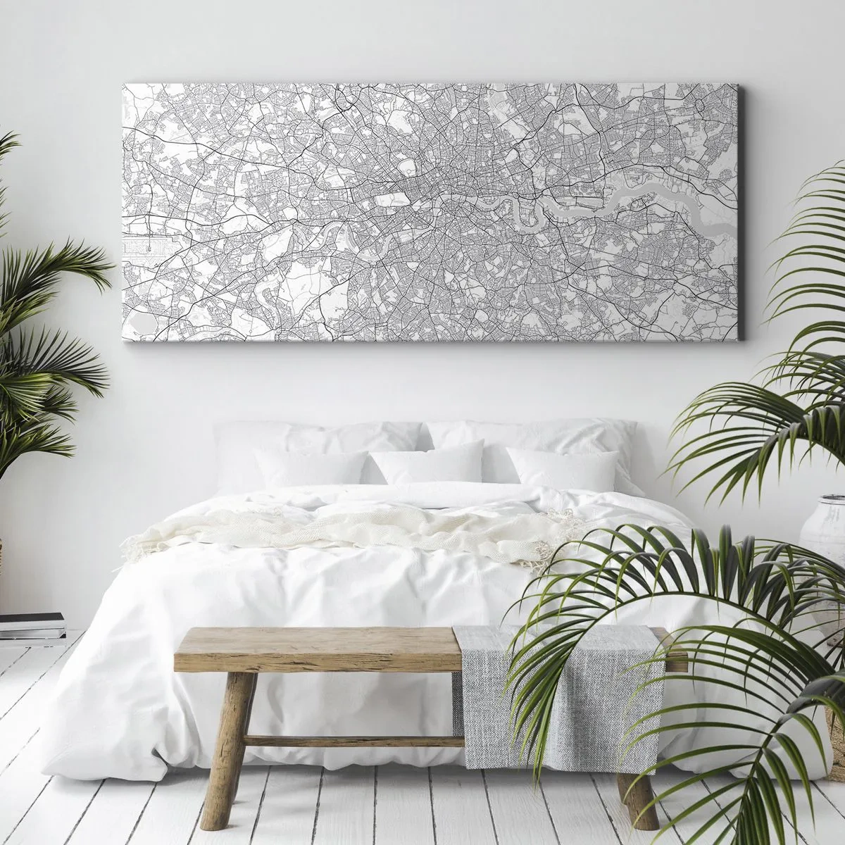 Quadro em tela - Mapa do labirinto de Londres - 120x50 cm