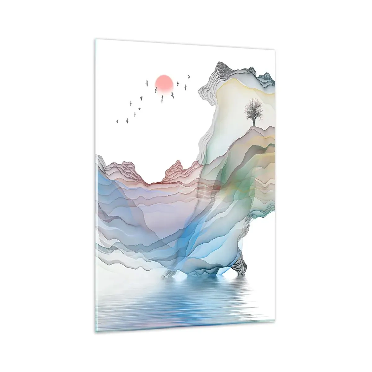 Quadro em vidro - Em direção às montanhas de cristal - 80x120 cm