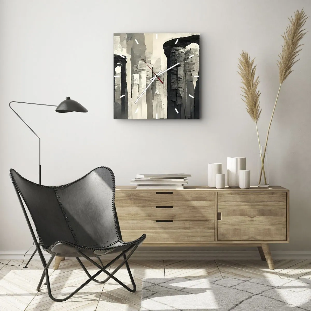 Relógio de parede - Relógio em vidro - A majestade da antiguidade - 40x40 cm