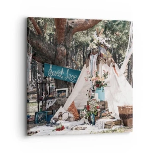 Quadro em tela - Make love… - 30x30 cm