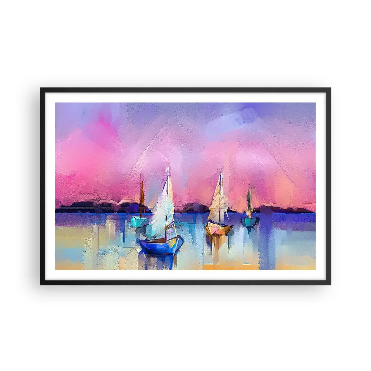 Pôster com moldura preta - Direção: águas largas - 91x61 cm