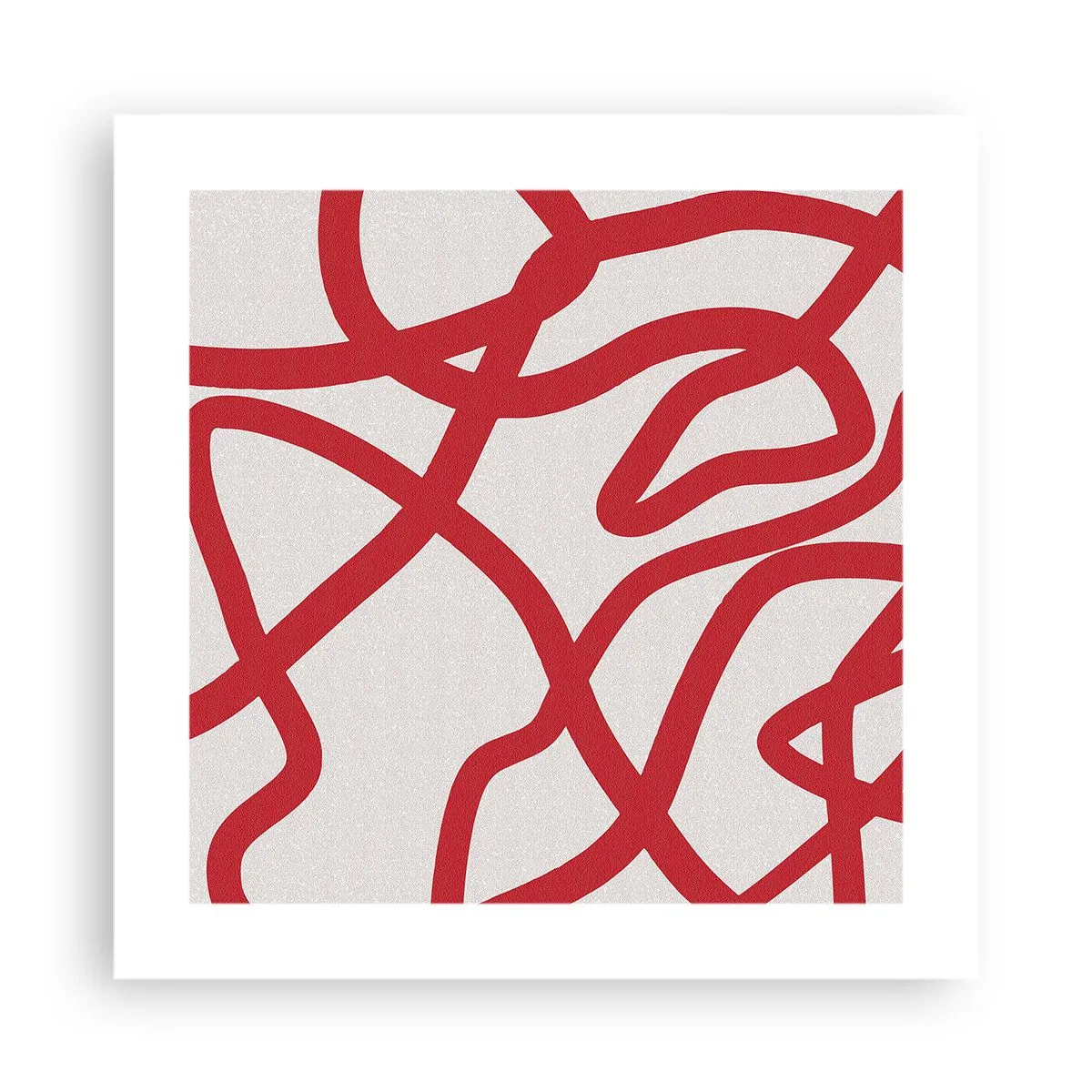 Pôster - Vermelho em branco - 40x40 cm