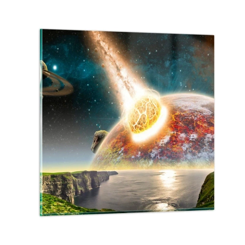 Quadro em vidro - Drama espacial - 70x70 cm