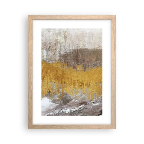 Pôster com moldura de carvalho claro - Uma explosão dourada - 30x40 cm