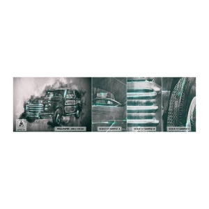 Amostra de papel de parede Premium Canvas - Ancestral respeitável - Carro retrô, Automotivo, Viagem - 100x30 cm