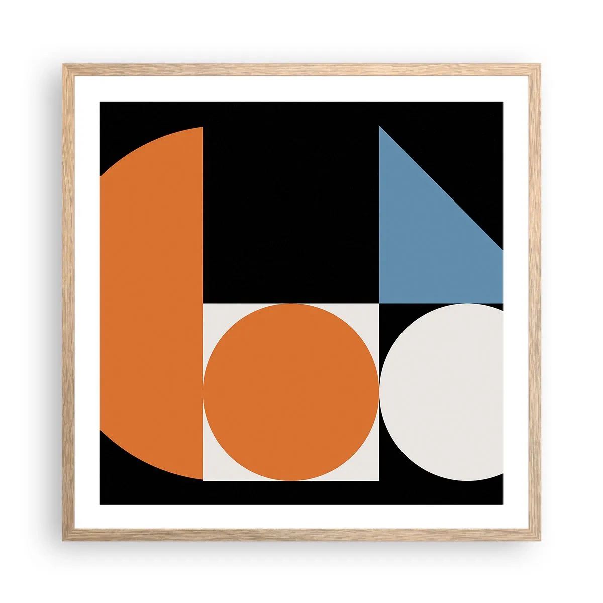 Pôster com moldura de carvalho claro - Disposição das figuras - 60x60 cm