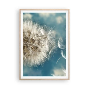 Pôster com moldura de carvalho claro - Respiração de um anjo - 70x100 cm