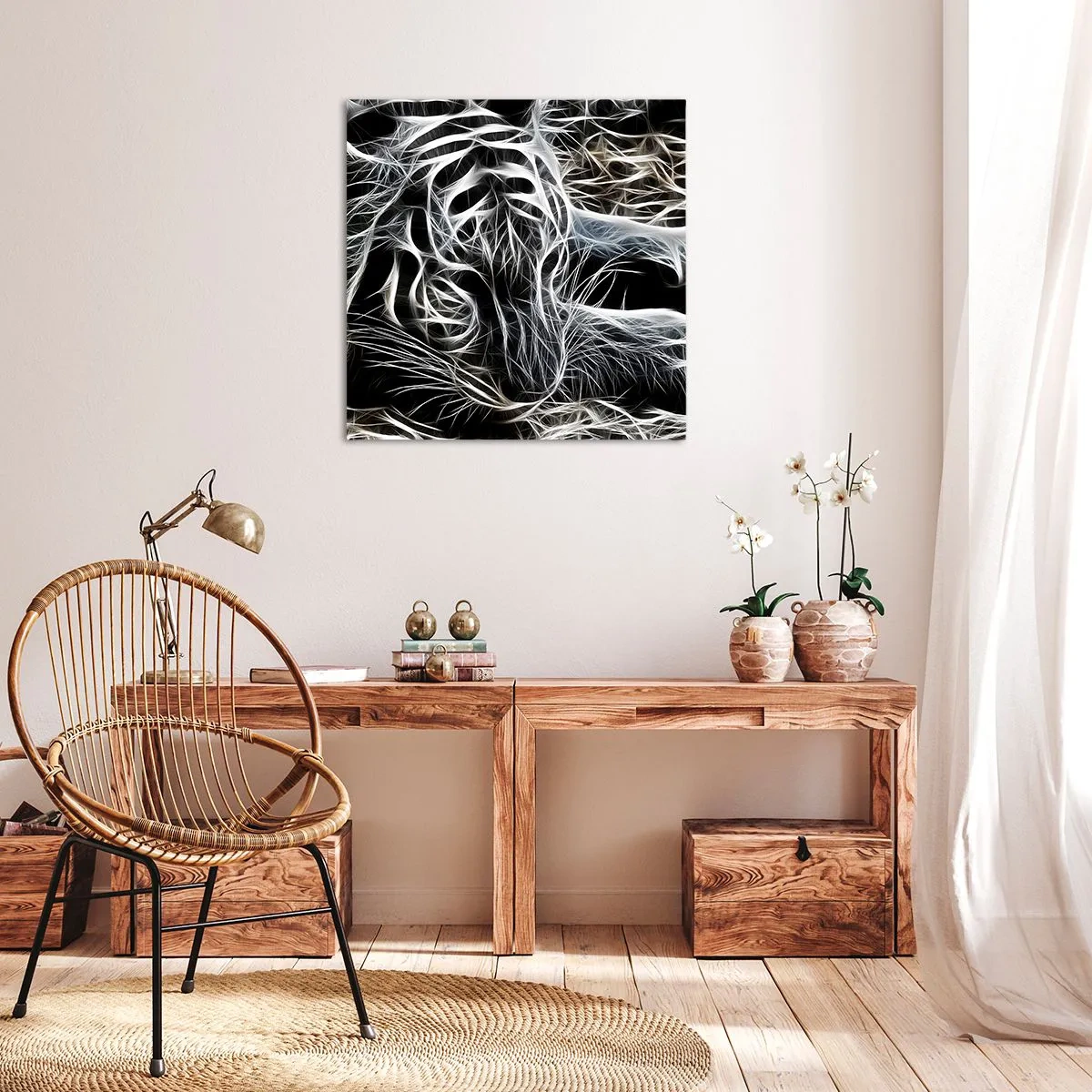 Quadro em tela - Um estudo da leveza do gato - 30x30 cm