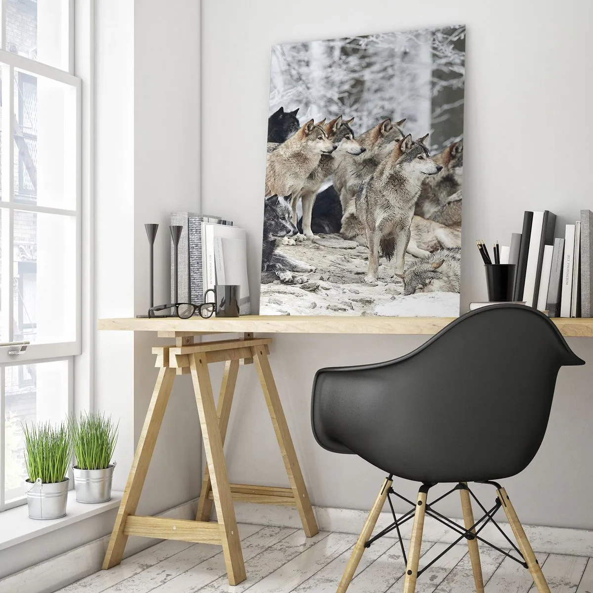 Quadro em vidro - Família e amigos - 50x70 cm