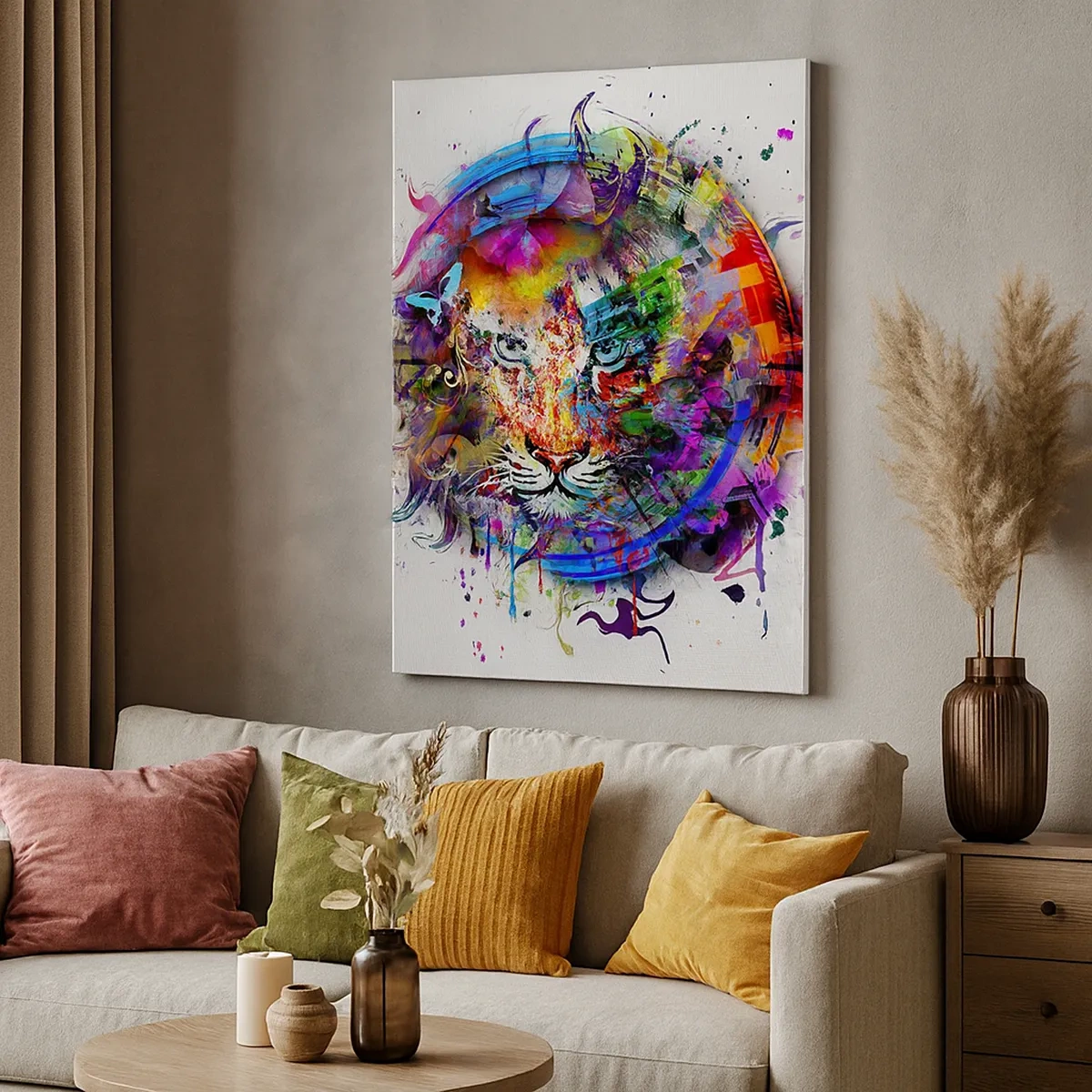 Quadro em tela - À espreita atrás do véu arco-íris - 50x70 cm